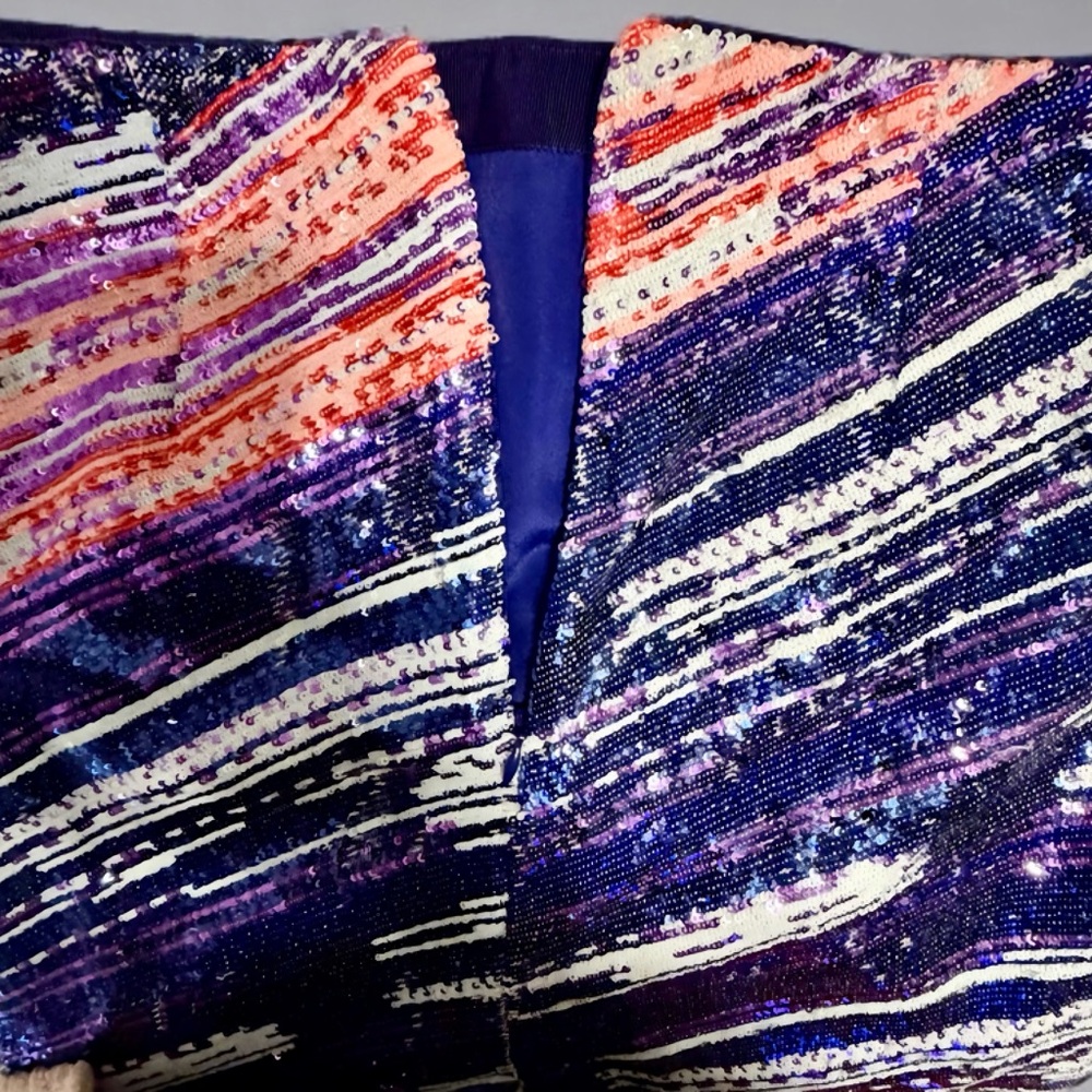NWT J.Crew Collection Sequin Pencil Skirt - Rainbow Striped Sparkle ✨ - Picture 3 of 5